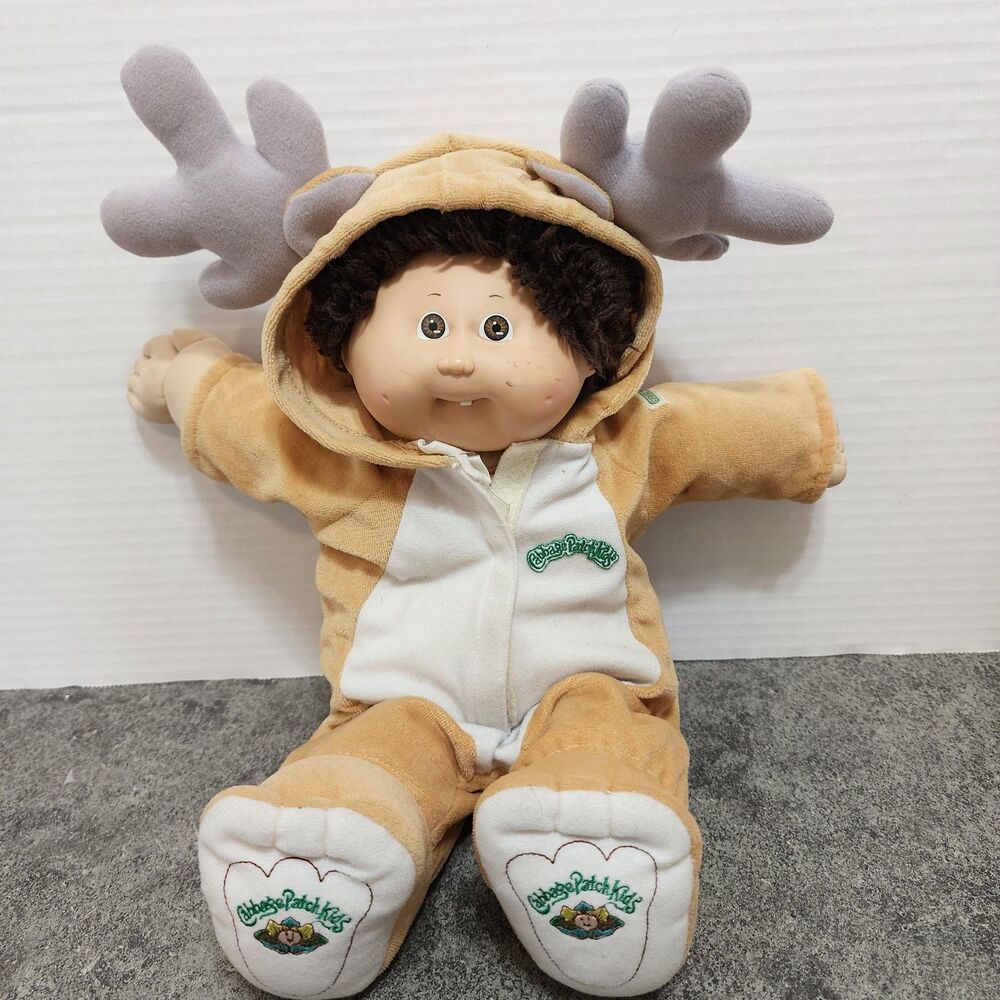 VTG 1985 Cabbage Patch Kids Doll in Reindeer Moose Animal Suit